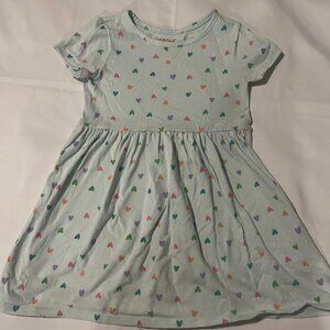 Cat & Jack Sky Blue & Hearts Girls Shirt Dress Hearts Size 5T